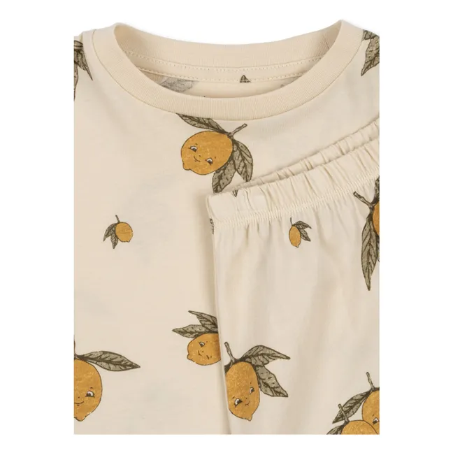 Ensemble T-Shirt et Short Famo Coton Bio | Ecru