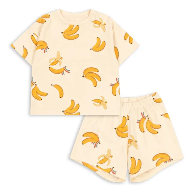 Set di maglietta e pantaloncini in lino Banana | Crema