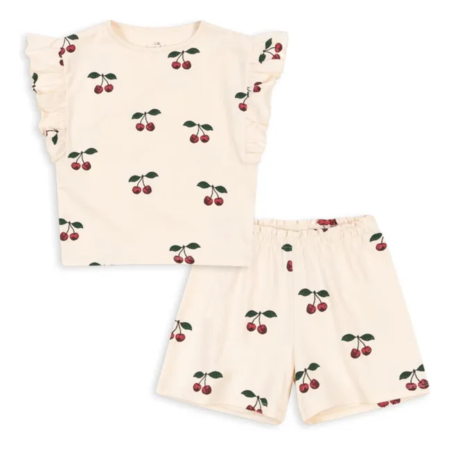 Ensemble T-Shirt et Short Lin Coton Bio | Ecru