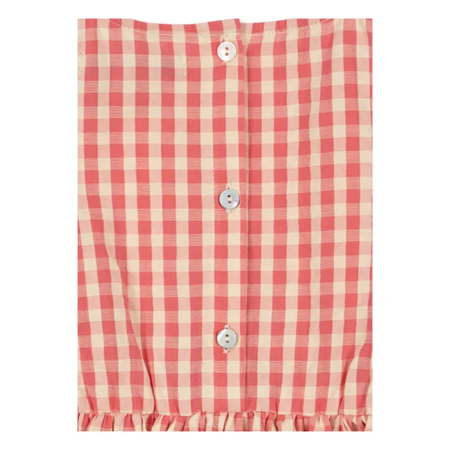 Kleid Kim Volant Bio-Baumwolle | Rosa