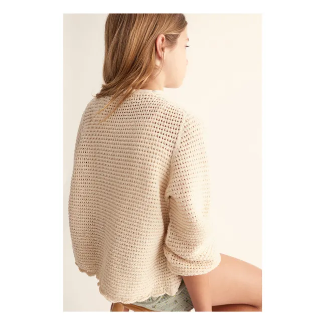 Strickjacke Cassandra aus recycelten Fasern | Seidenfarben