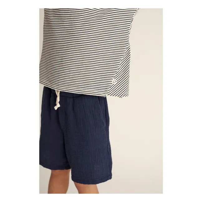Bermuda Alex Gaze De Coton | Bleu marine