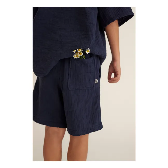 Bermuda Alex Gaze De Coton | Bleu marine
