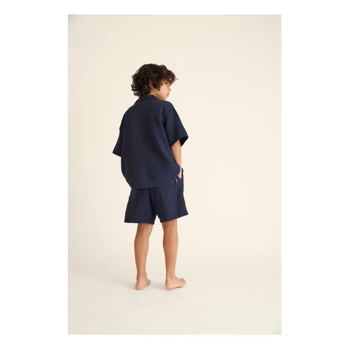 Chemise Abel Gaze De Coton | Bleu marine- Image produit n°4