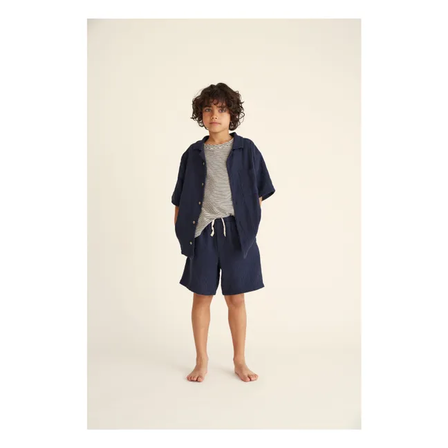 Bermuda Alex Gaze De Coton | Bleu marine