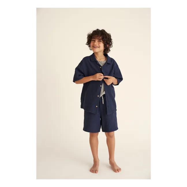 Hemd Abel Gaze Aus Baumwolle | Navy