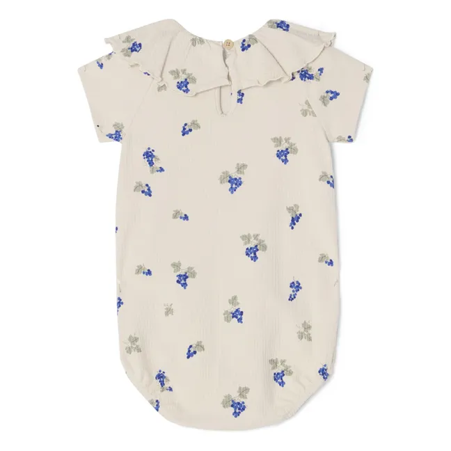 Barboteuse Raisin Volant Coton Bio | Ecru
