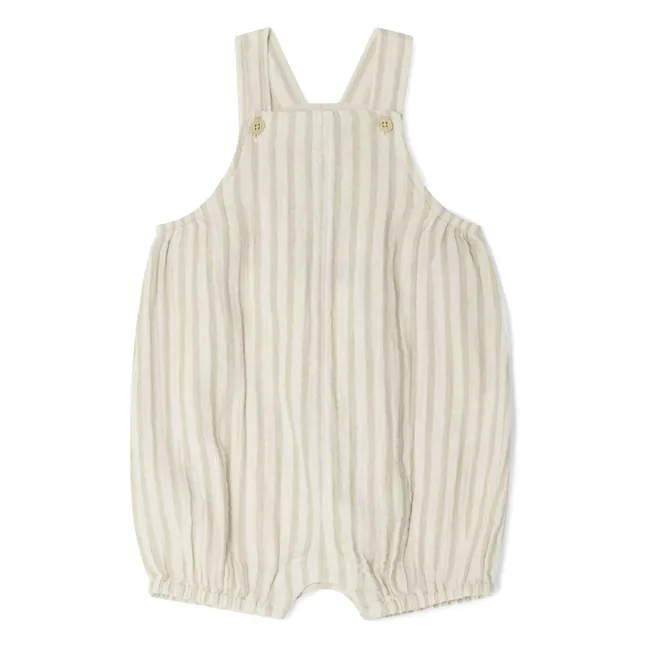 Latzhose Pebble Streifen | Beige