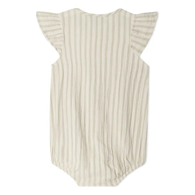 Strampelanzug Pebble Gestreift | Beige