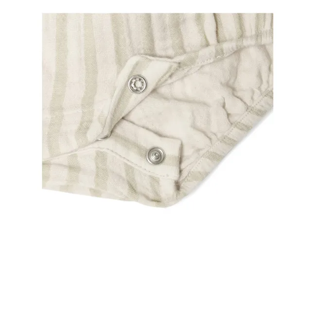 Strampelanzug Pebble Gestreift | Beige