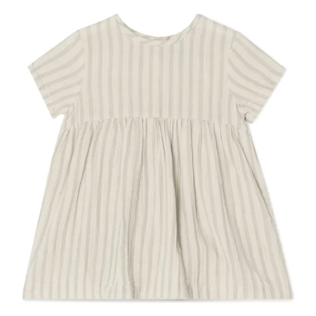Vestido de rayas Pebble | Beige