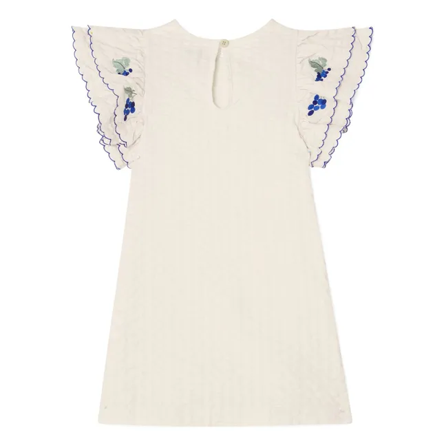 Grappe Volant Gaufrée dress | Ecru