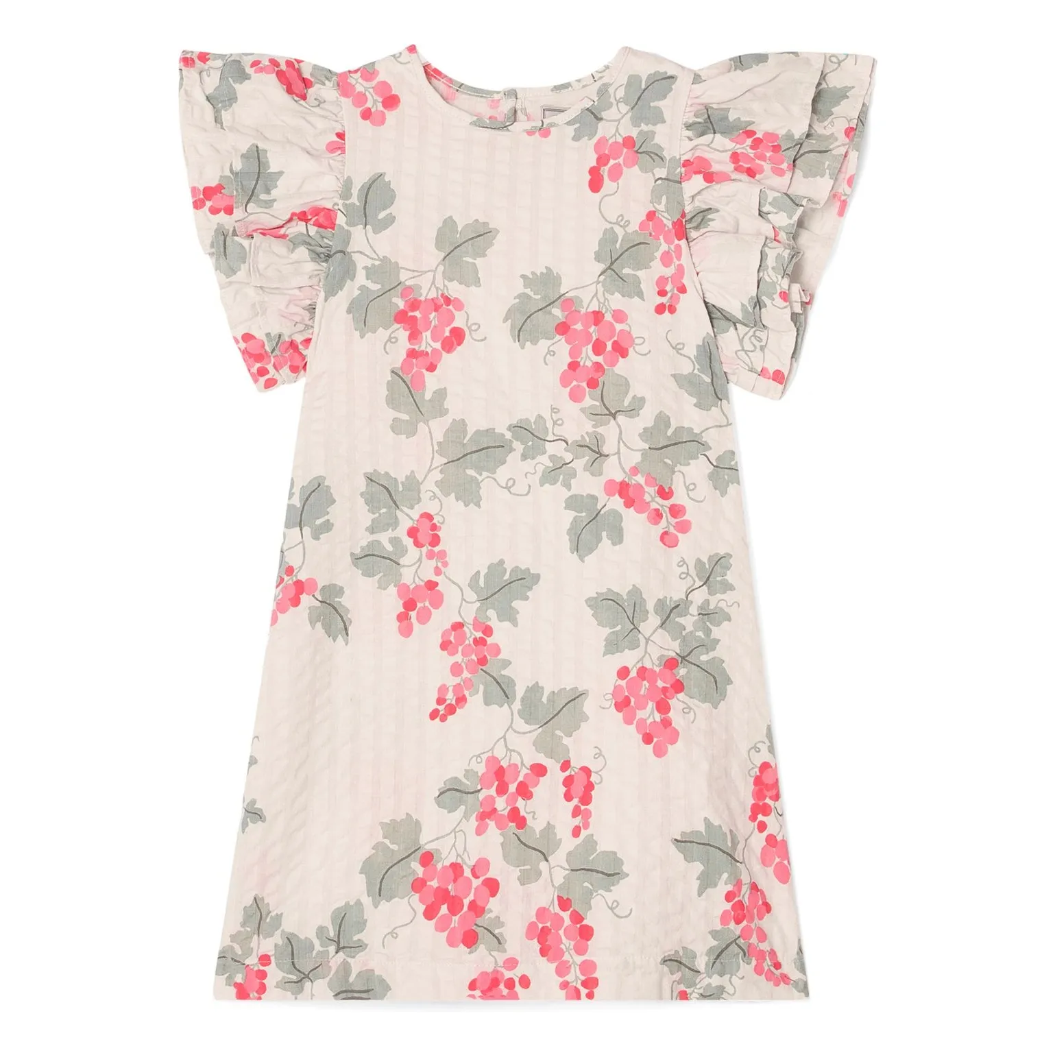 Garbo&Friends Ecru Raisin Volant Embossed Dress