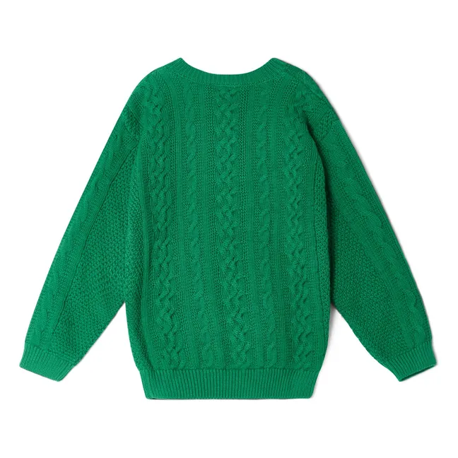 Pull Torsade Coton Bio | Vert