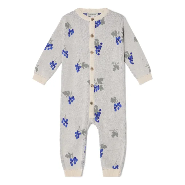 Tuta in cotone biologico color uva | Blu