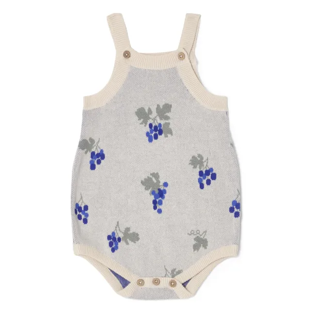 Pagliaccetto in cotone biologico con uva | Blu