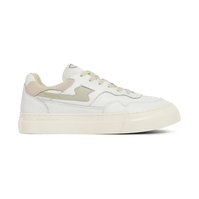 Pearl S-Strike Leather Sneakers | White