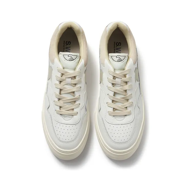 Pearl S-Strike Leather Sneakers | White