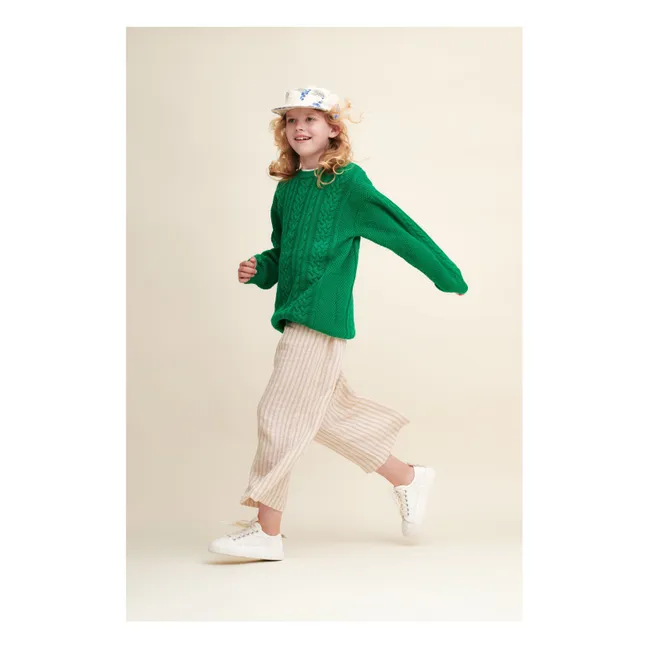 Pull Torsade Coton Bio | Vert