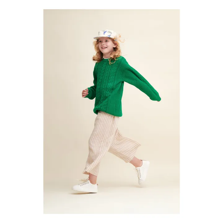 Maglione a cavi in cotone biologico | Verde- Immagine del prodotto n°4