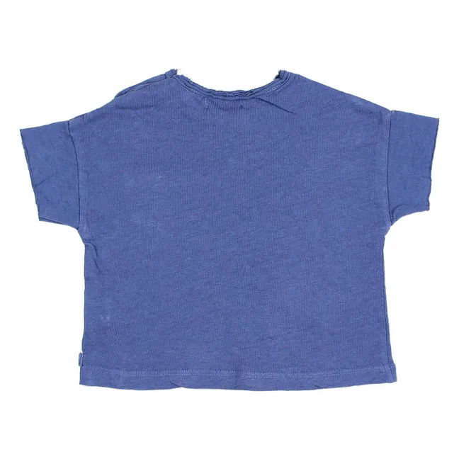 T-shirt a maniche corte in lino | Blu  indaco