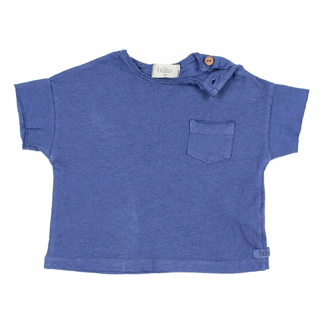 T-shirt a maniche corte in lino | Blu  indaco