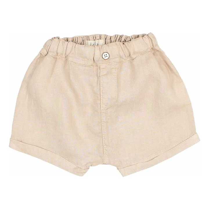 Pantalones cortos de lino lisos | Arena- Imagen del producto n°0