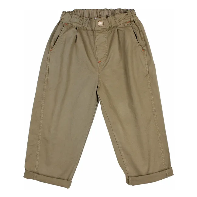 Pantaloni in twill a tinta unita | Verde militare