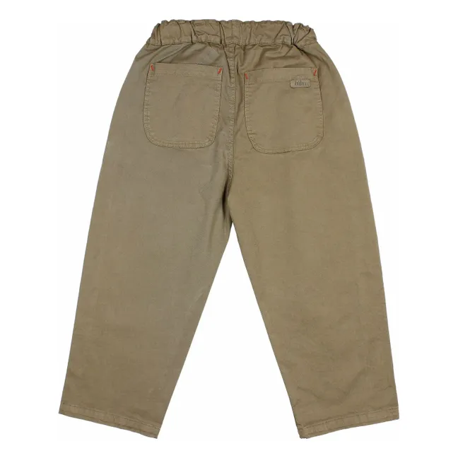 Pantaloni in twill a tinta unita | Verde militare