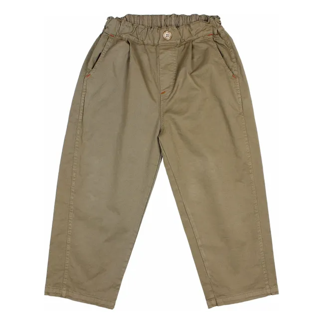 Pantaloni in twill a tinta unita | Verde militare