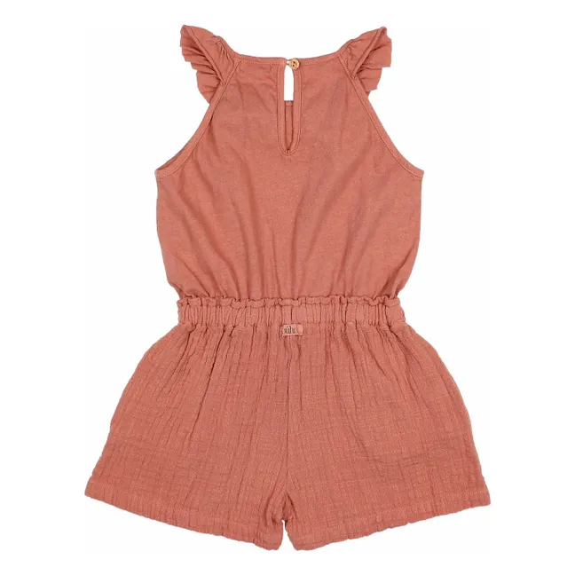 Plain Linen Playsuit | Dusty Pink