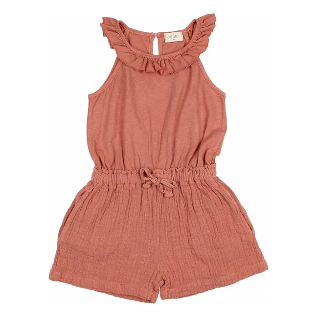 Plain Linen Playsuit | Dusty Pink