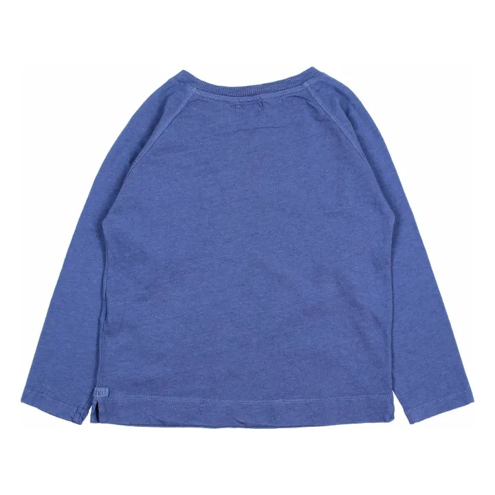 T-shirt Manches Longues Poche Lin | Bleu indigo- Image produit n°1