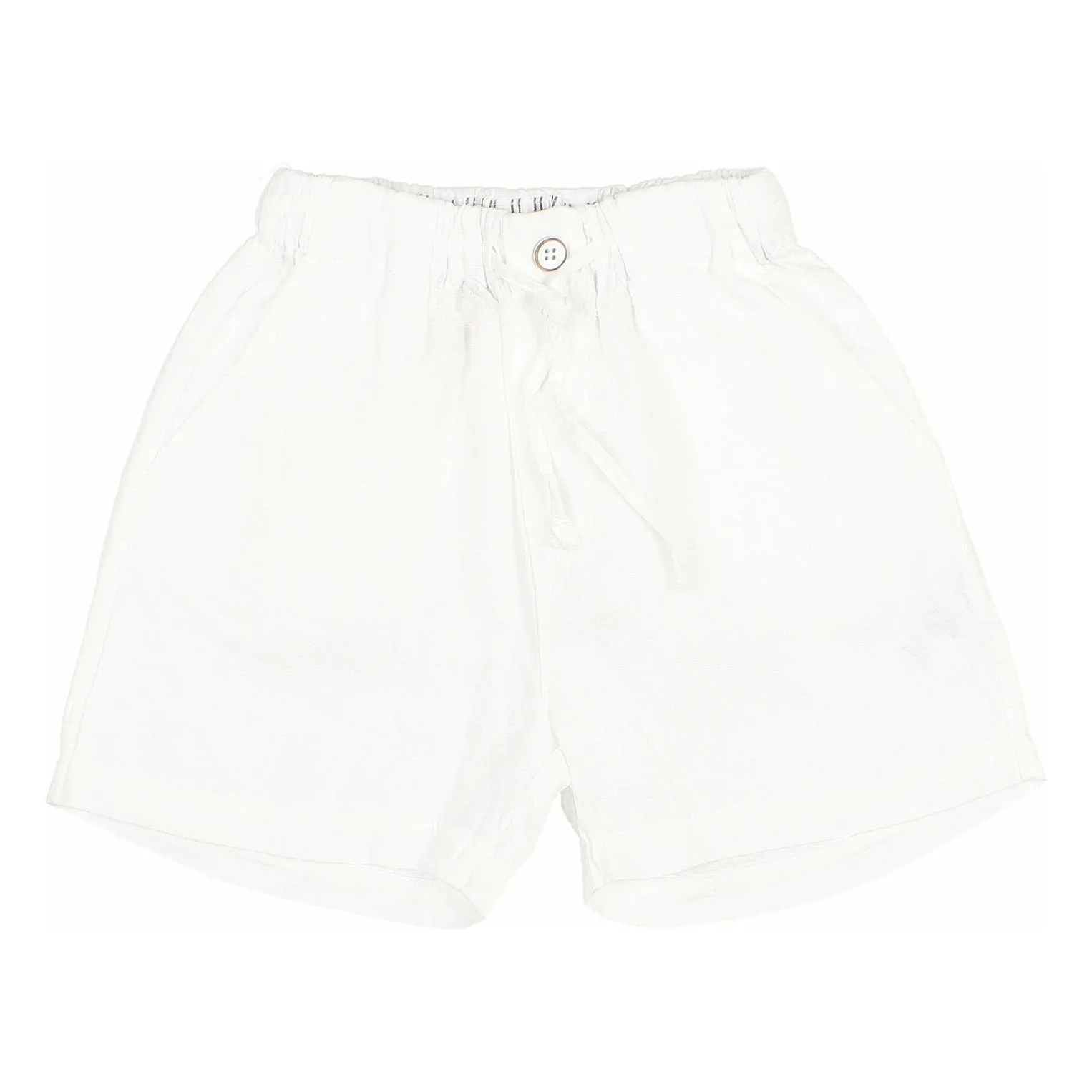 Búho White Uni Linen Bermuda Shorts
