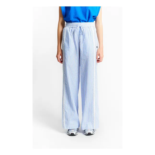 Pantalon Rayures Society | Bleu ciel