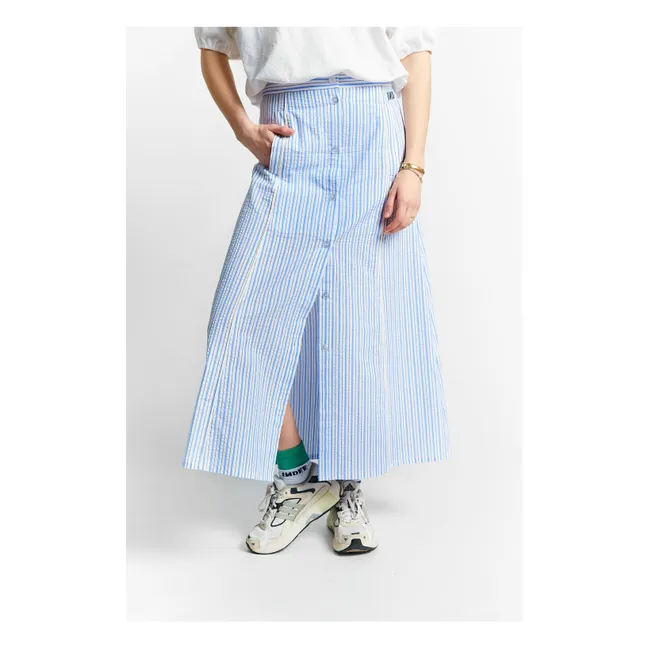 Supreme Mid-Long Stripe Skirt | Light blue