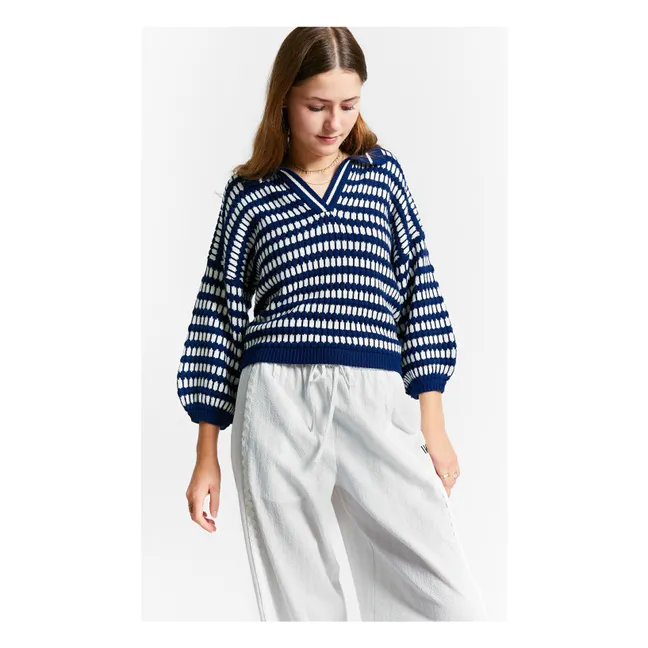 Pull Rayures Sablon | Bleu marine