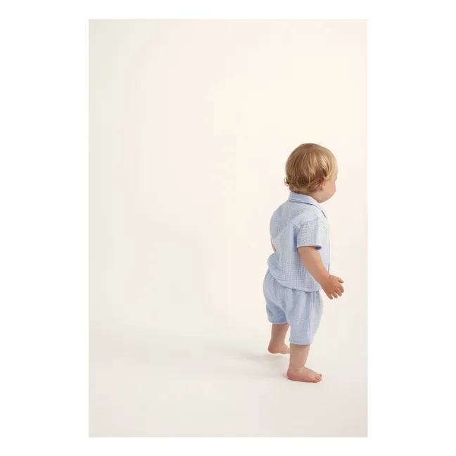 Pantaloncini in garza di cotone Izan | Azzurro