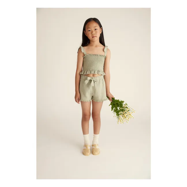 Top Ona Gaze De Coton | Vert kaki