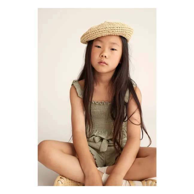 Top Ona Gaze Aus Baumwolle | Khaki
