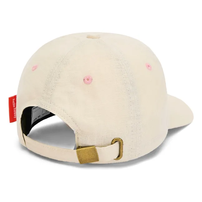 Wave Linen Curved Visor Cap | Cream