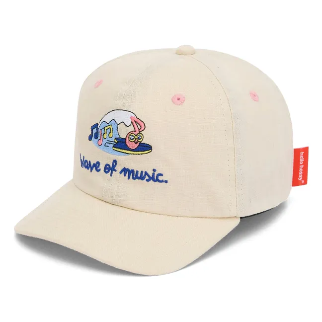 Wave Linen Curved Visor Cap | Cream