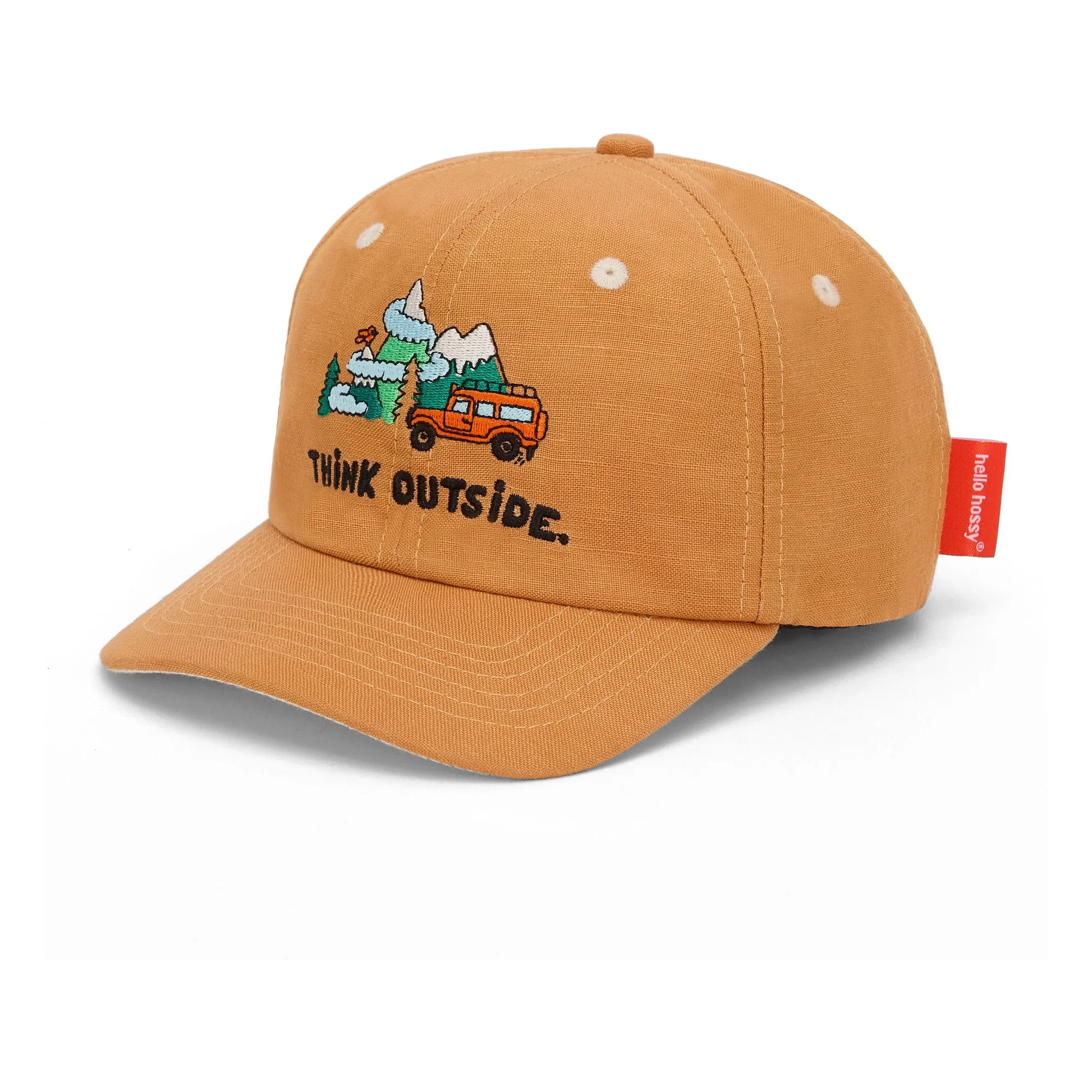 Hello Hossy Camel Outside Linen Curved Visor Cap