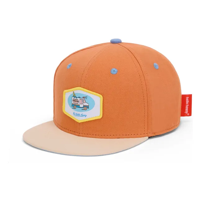 Trucker Watercolor Curved Visor Cap | Orange