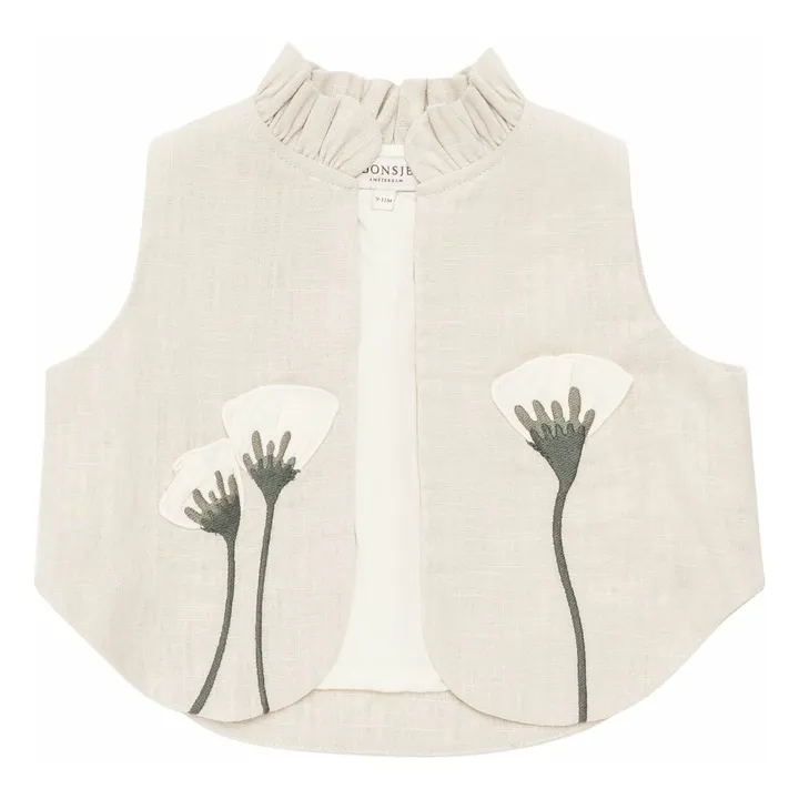 Gilet Sugy Lin | Sable- Image produit n°0