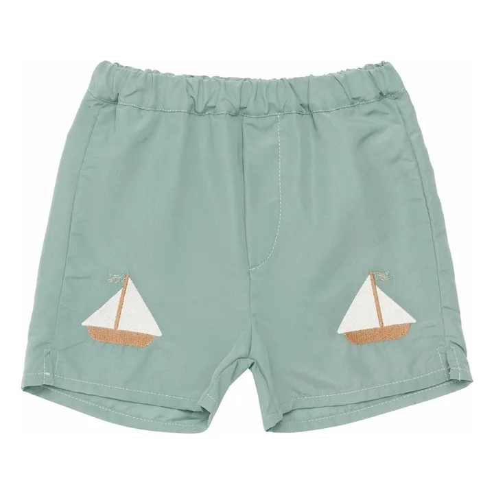 Short De Bain Mees Bateau | Green water- Product image n°0
