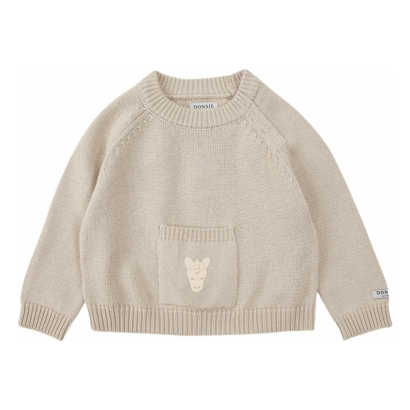 Donsje Beige Loeke Unicorn Organic Cotton Sweater