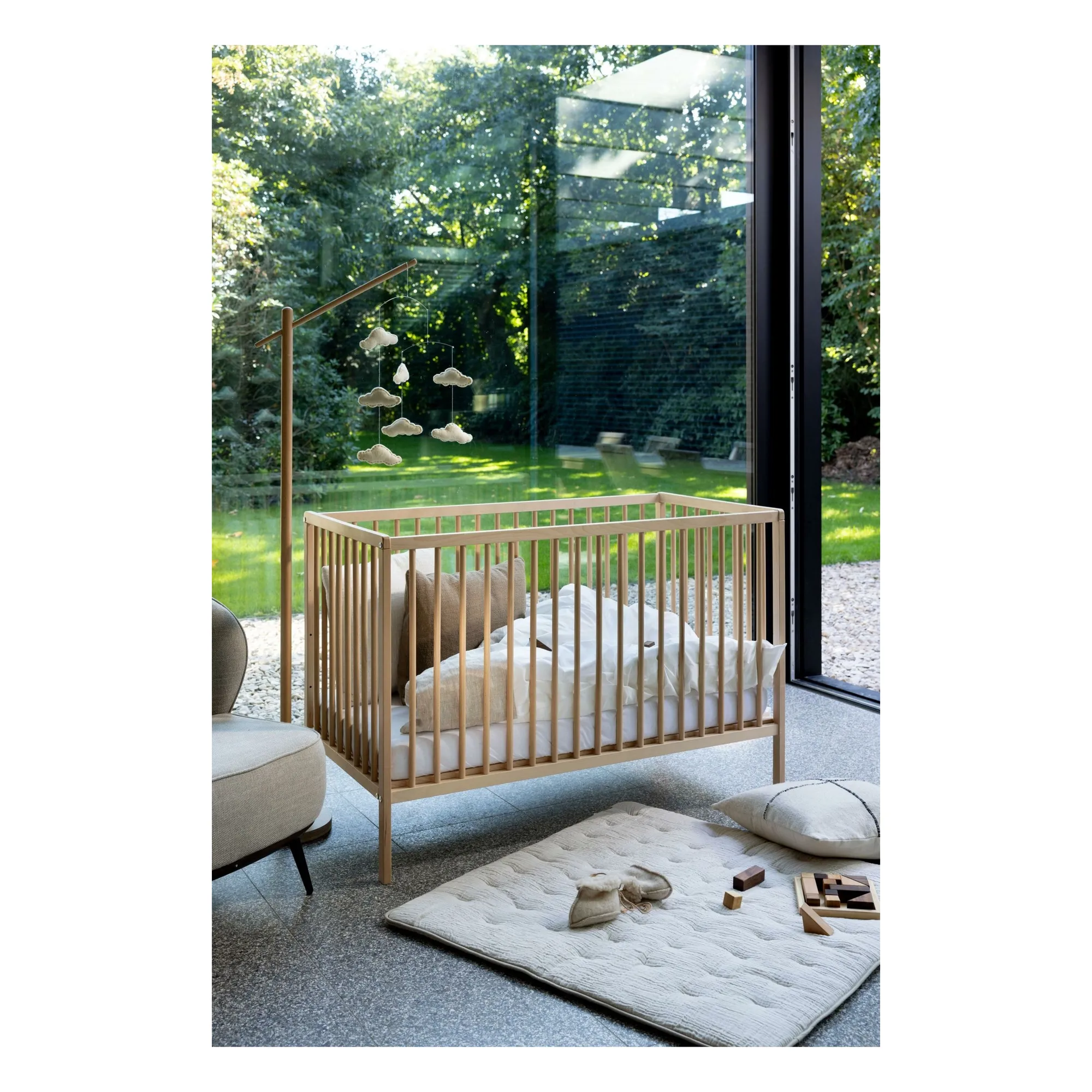 Lit bébé Lina 60x120 cm | Bois clair- Image produit n°1