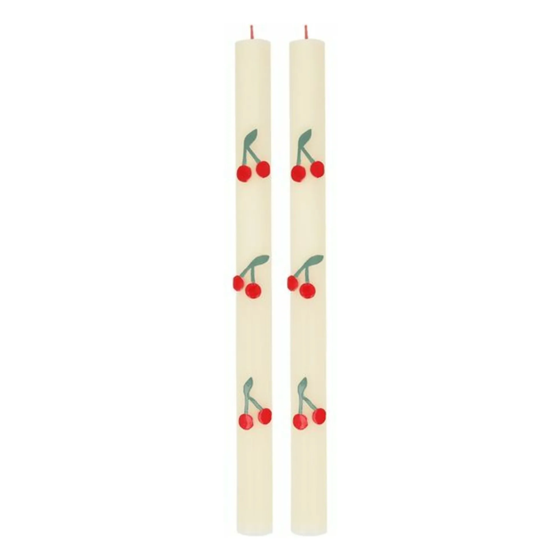 Meri Meri Red Cherry Candles - Set Of 2