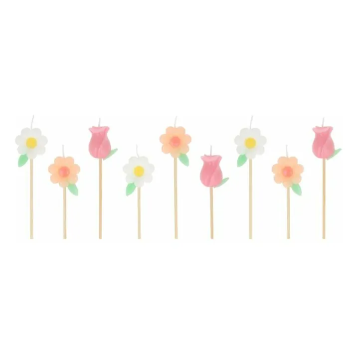 Bougies d'anniversaires Fleurs - Set de 9- Image produit n°0